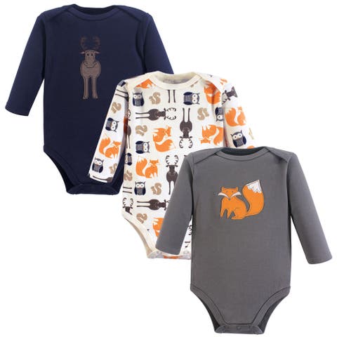 Cotton Long-Sleeve Bodysuit 3Pk (Baby)