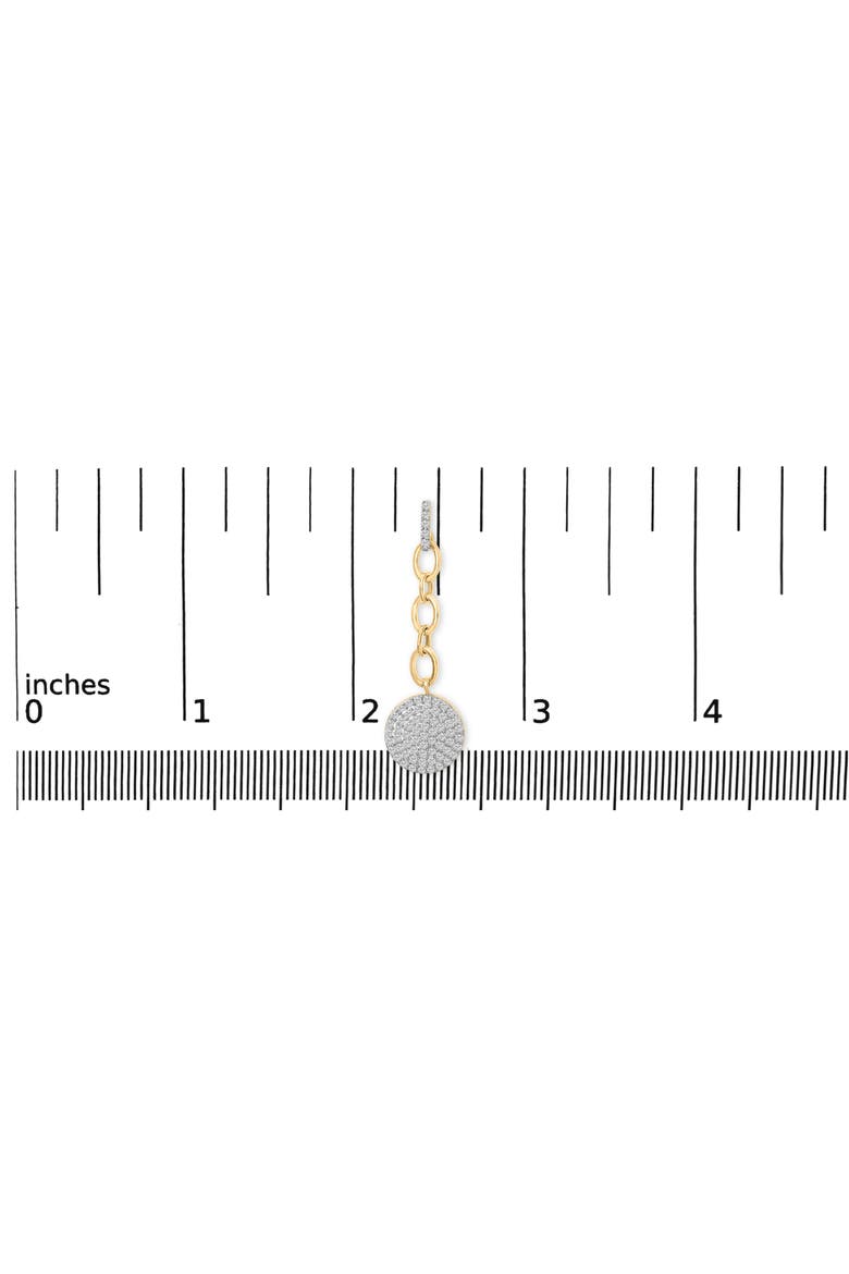 18K Yellow Gold Plated Silver 1.0 Ct Diamond Cluster Dangle Chain Earrings, Alternate, color, Yellow