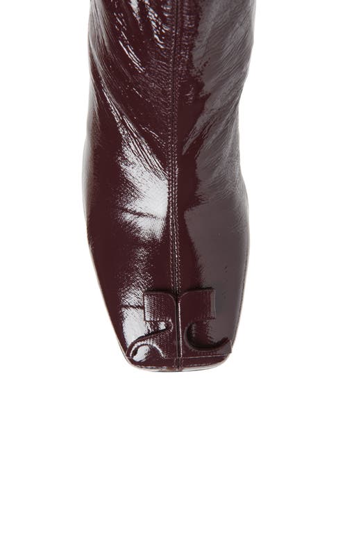 Courrèges Re-edition Vinyl Ankle Boot In Burgundy