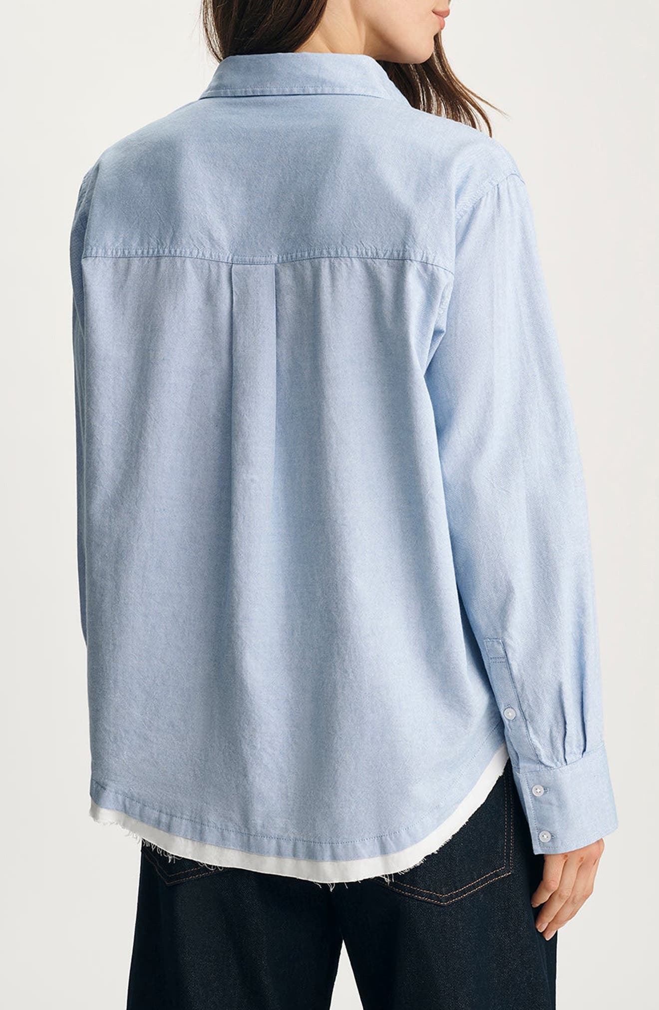 Distressed Cotton Button-Up Shirt - image 2