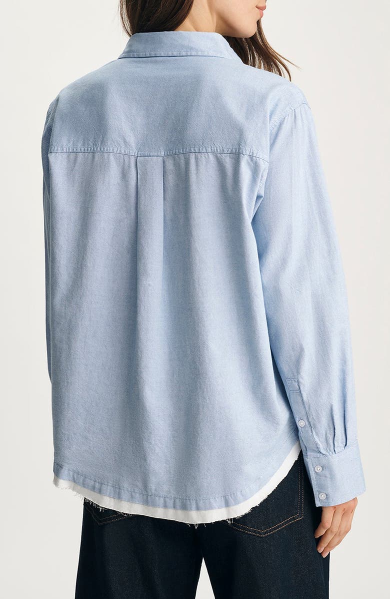 Mavi Jeans Distressed Cotton Button-Up Shirt, Alternate, color, 