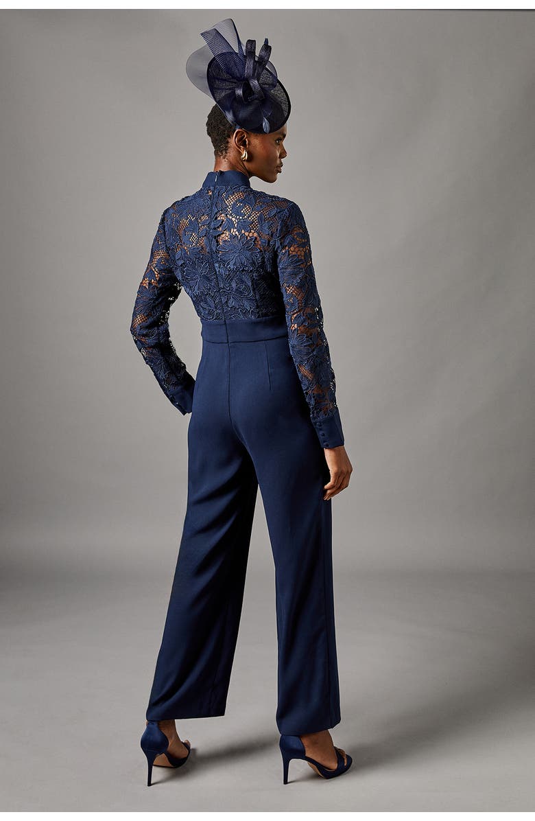 Coast Lace Tie Neck Jumpsuit, Alternate, color, Navy