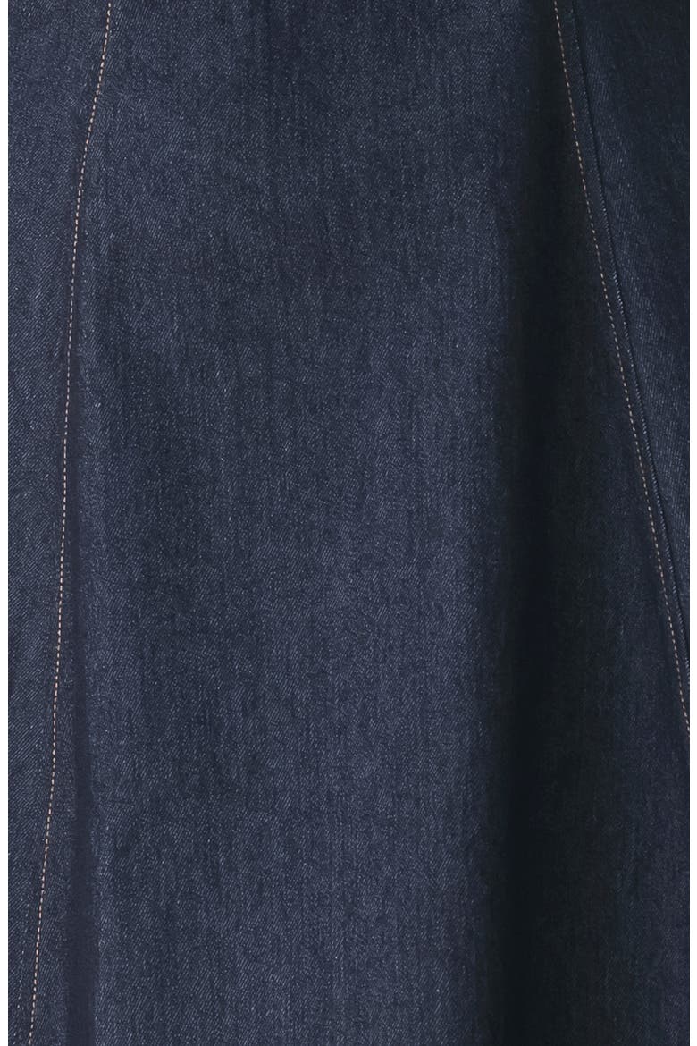 Embellished Short Sleeve Denim Minidress, Alternate, color, DARK DENIM