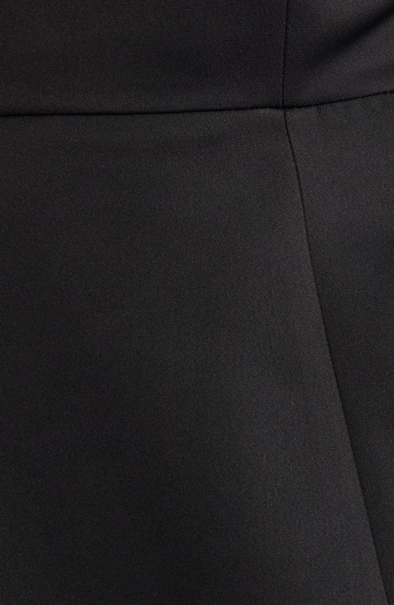 Delfi Collective Calista Strapless Mixed Media Cocktail Dress, Alternate, color, Black