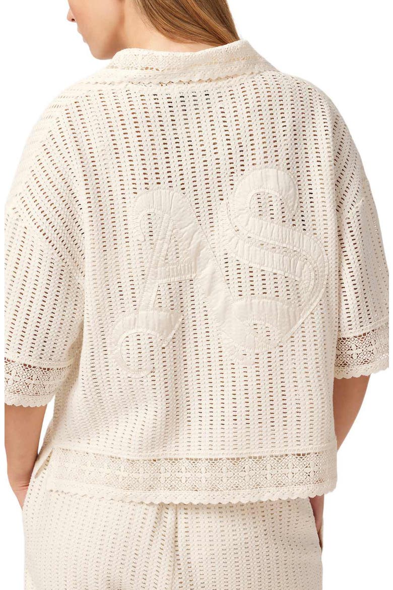 Elma Open Stitch Top, Alternate, color, MALLOW WHITE
