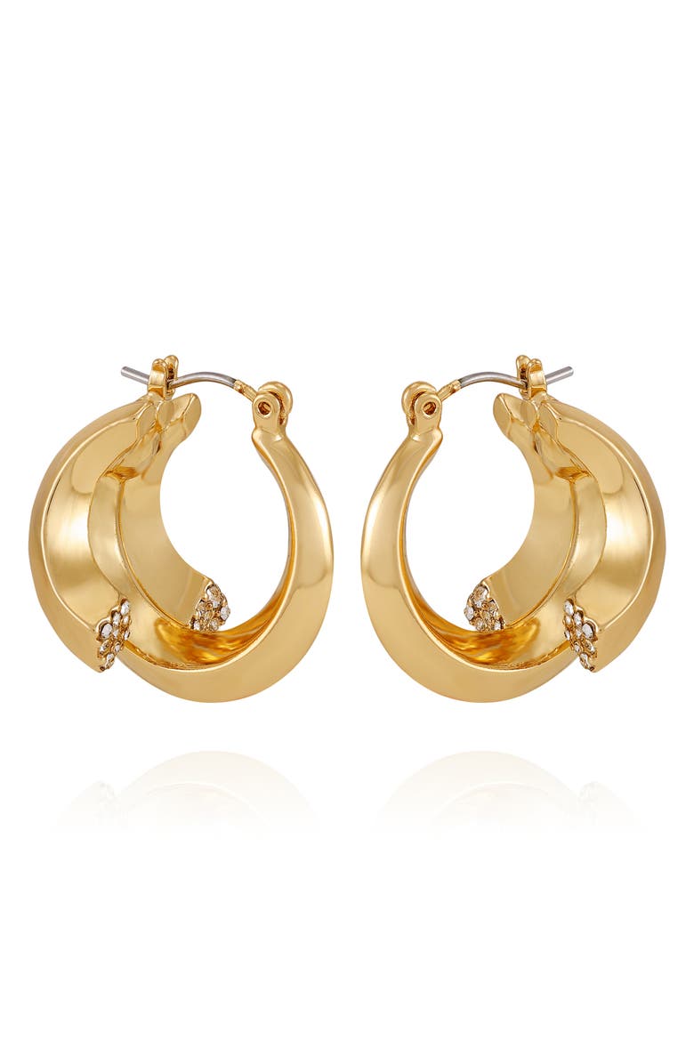 Vince Camuto Sculptural Hoop Earrings, Main, color, Gold Tone