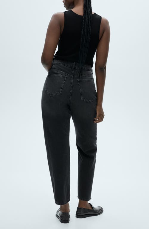 Shop Mango Mom2000 High Waist Straight Leg Jeans In Black Denim