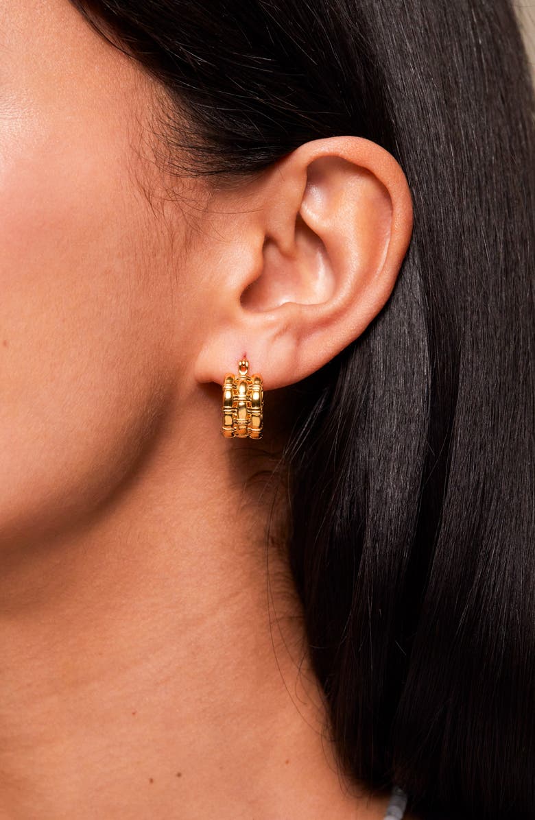 Estella Bartlett Woven Hoop Earrings, Alternate, color, Gold