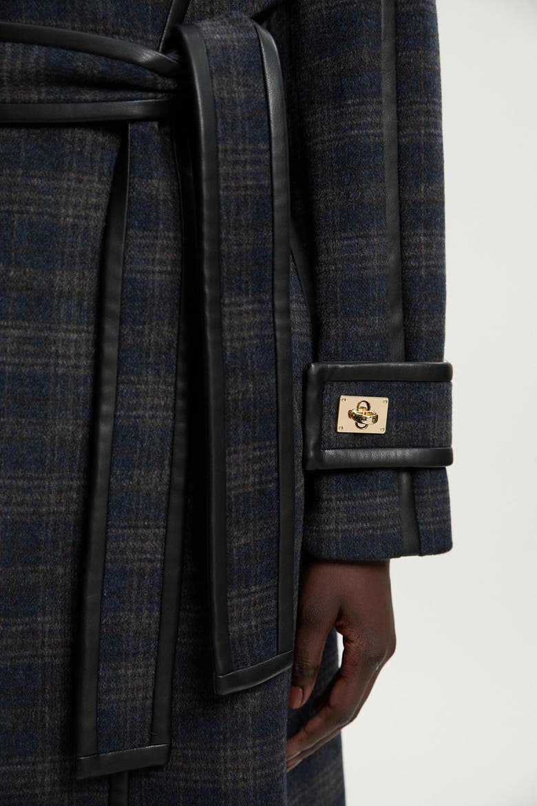 Double Breasted Belted Midi Coat, Alternate, color, Grey