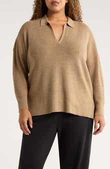 Eileen Fisher Classic Collar Merino Wool Sweater