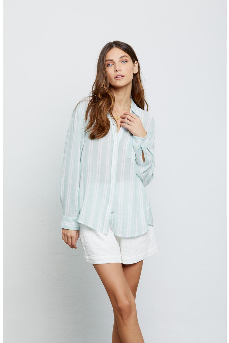 Charli Shirt, Alternate, color, JUNIPER STRIPE