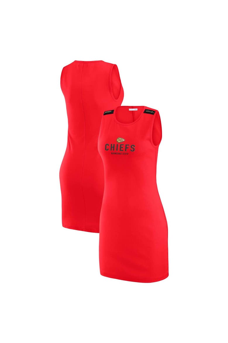 Women's WEAR by Erin Andrews x Gracie Hunt Red Kansas City Chiefs Ribbed Tank Dress, Alternate, color, Red
