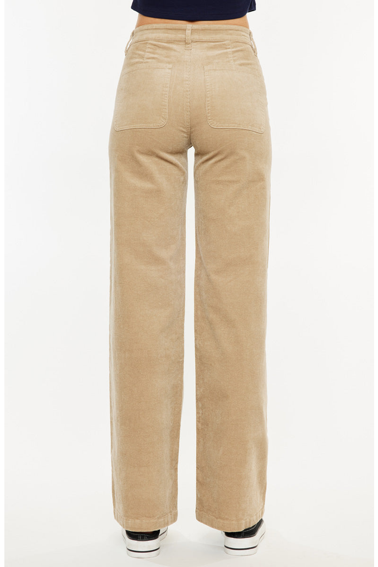 Saturn Ultra High Rise Wide Leg Corduroy Pants, Alternate, color, Beige