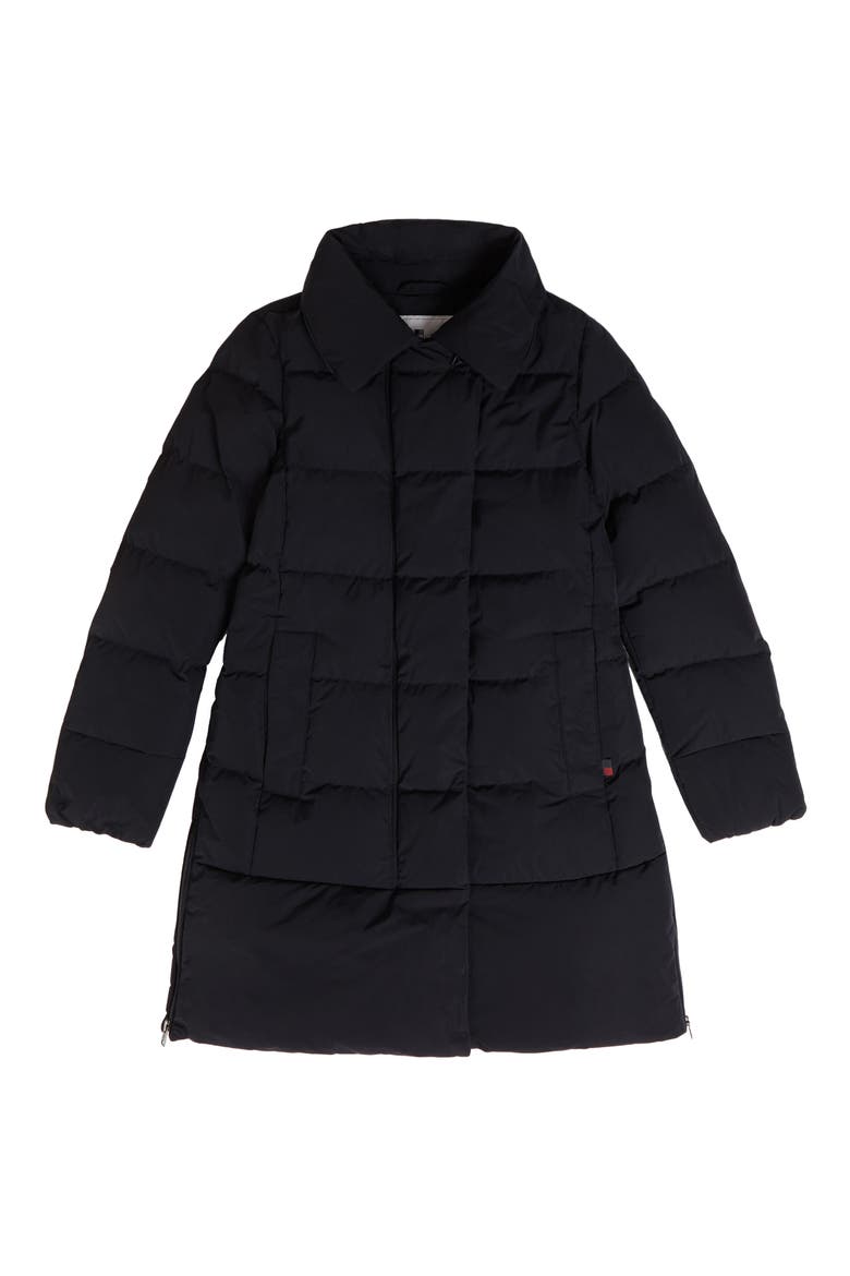Vail Water Repellent Quilted Down Coat, Alternate, color, BLACK