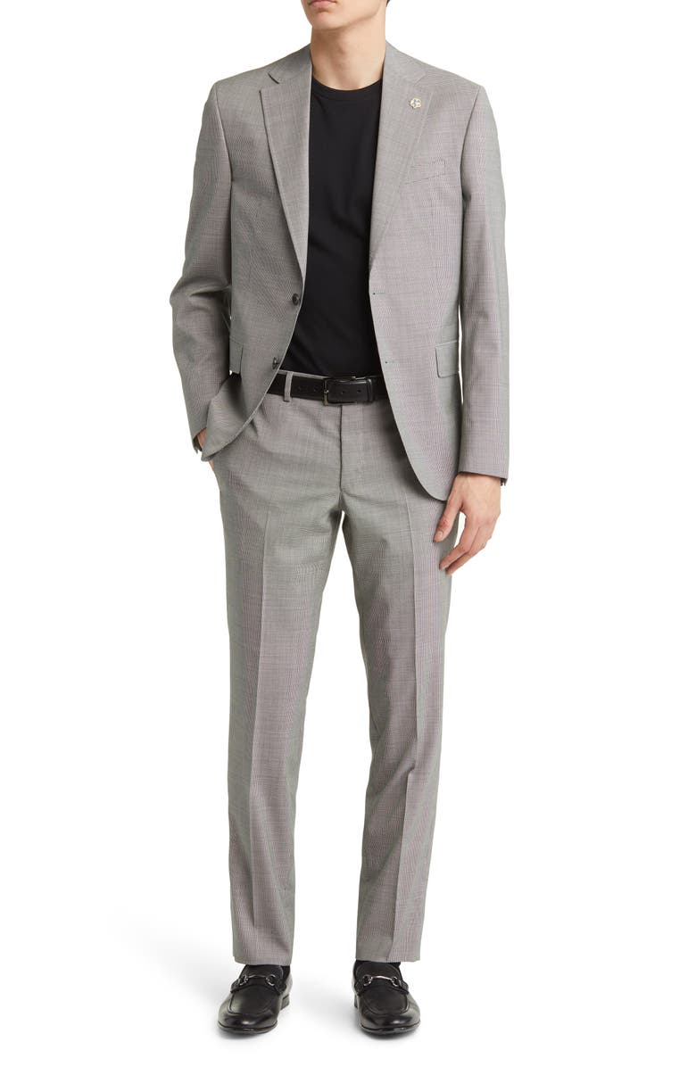 Ted Baker London Roger Extra Slim Fit Mini Houndstooth Wool Suit, Main, color,