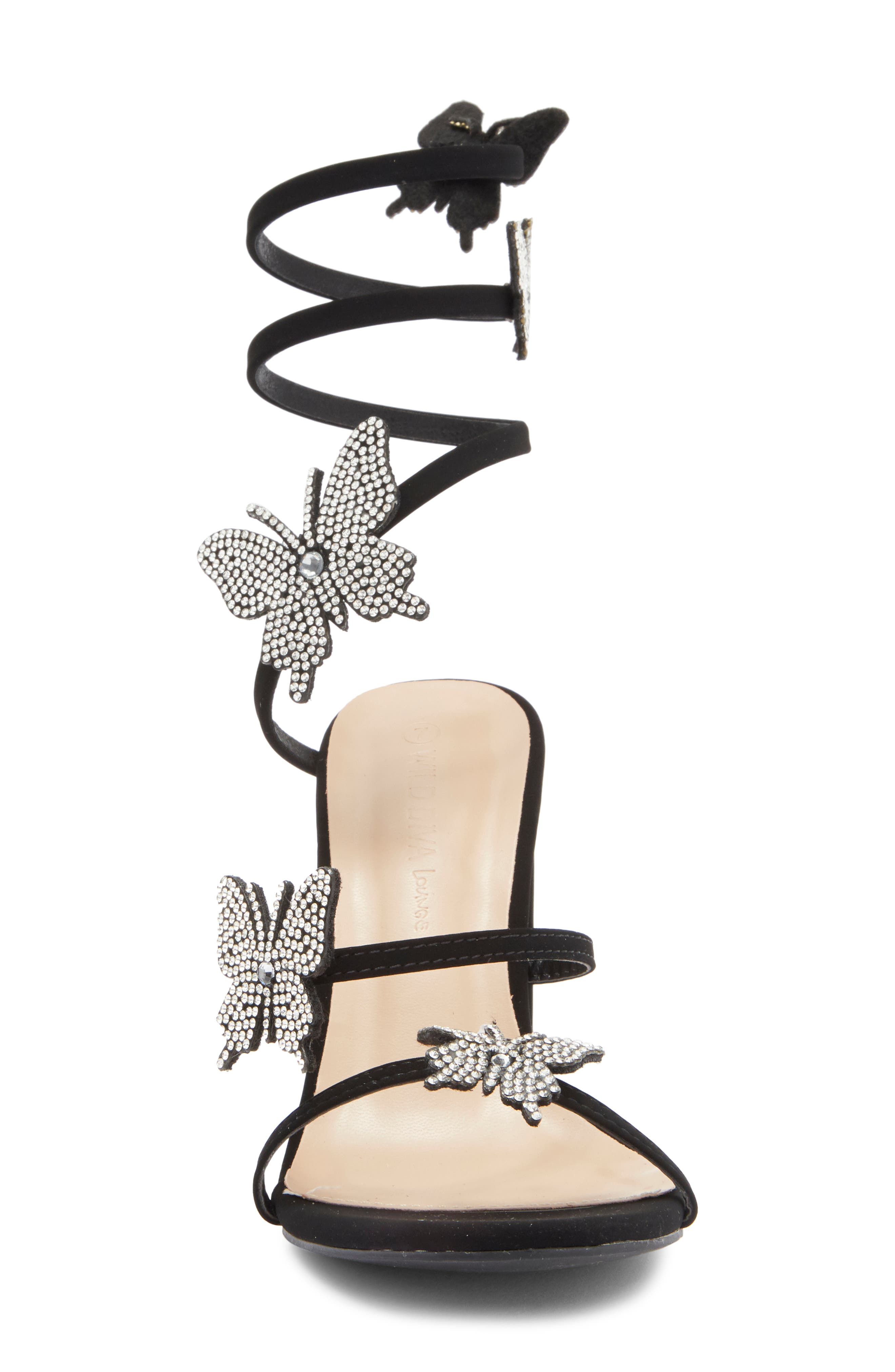 WILD DIVA LOUNGE Morry Rhinestone Butterfly Sandal, Alternate, color, 