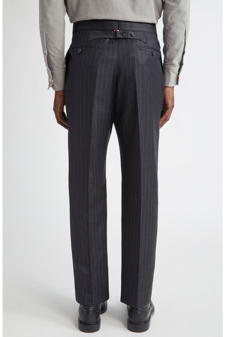 Fit 1 Pinstripe Wool Backstrap Pants, Alternate, color, DARK GREY