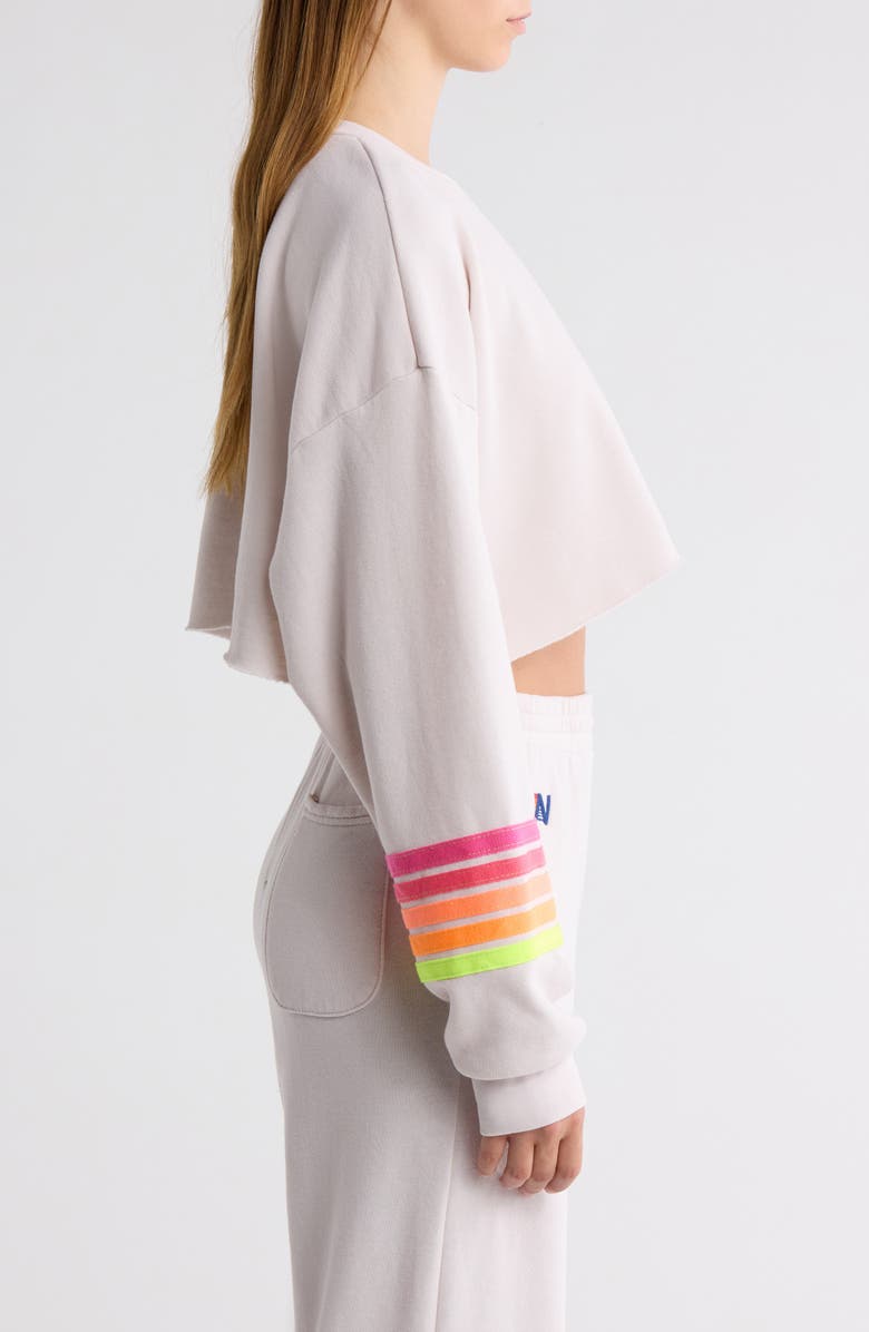 Aviator Nation Rugby Stitch Crop Sweatshirt, Alternate, color, 