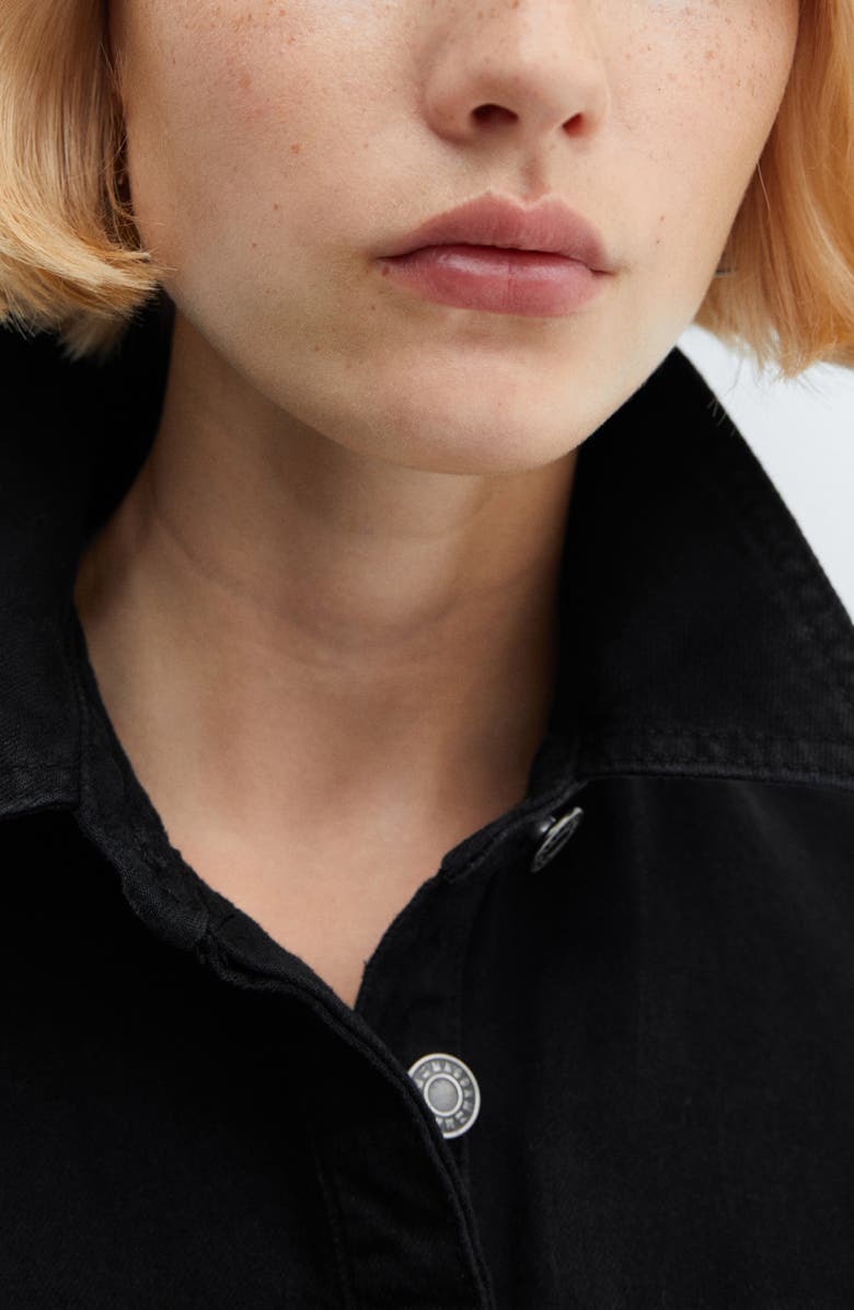 MANGO Long Sleeve Denim Cargo Jumpsuit, Alternate, color,