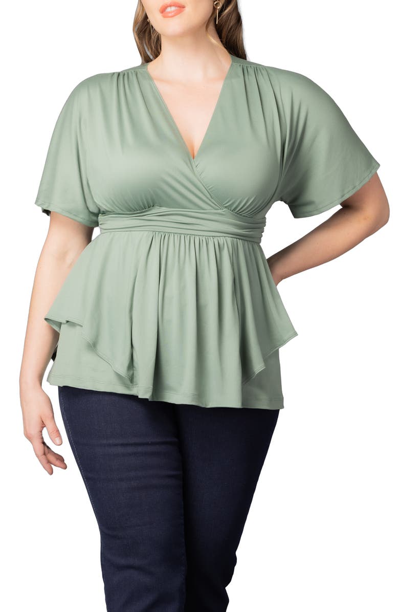Kiyonna Promenade Top, Main, color, Sage