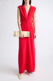 Proenza Schouler Geraldine Sleeveless Crepe V-Neck Dress