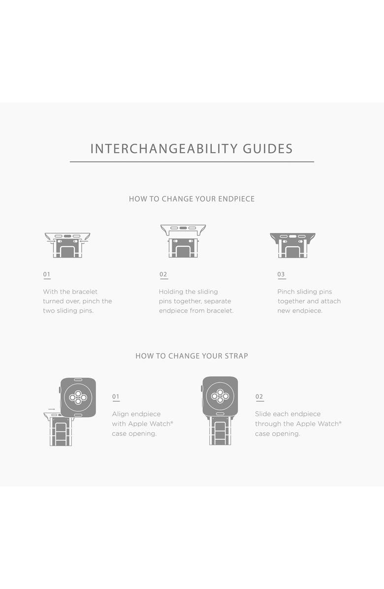 MICHELE Croc Embossed Leather 20mm Apple Watch<sup>®</sup> Watchband, Alternate, color, Pink