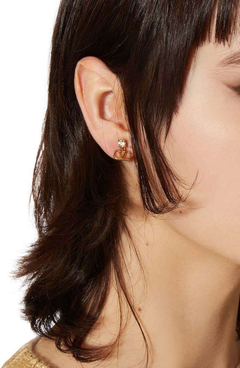 Valentino Garavani Valentino VLOGO Pendant Stud Earrings, Alternate, color, 