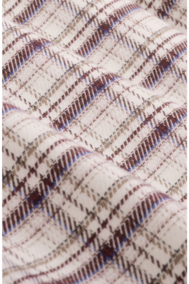 Axel Shaped Fit Plaid Cotton & Cashmere Shirt, Alternate, color, BURGUNDY
