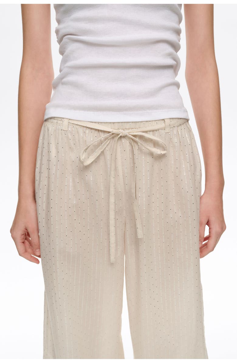 Bimba y Lola Metallic Polka Dot Harem Trousers, Alternate, color, Beige