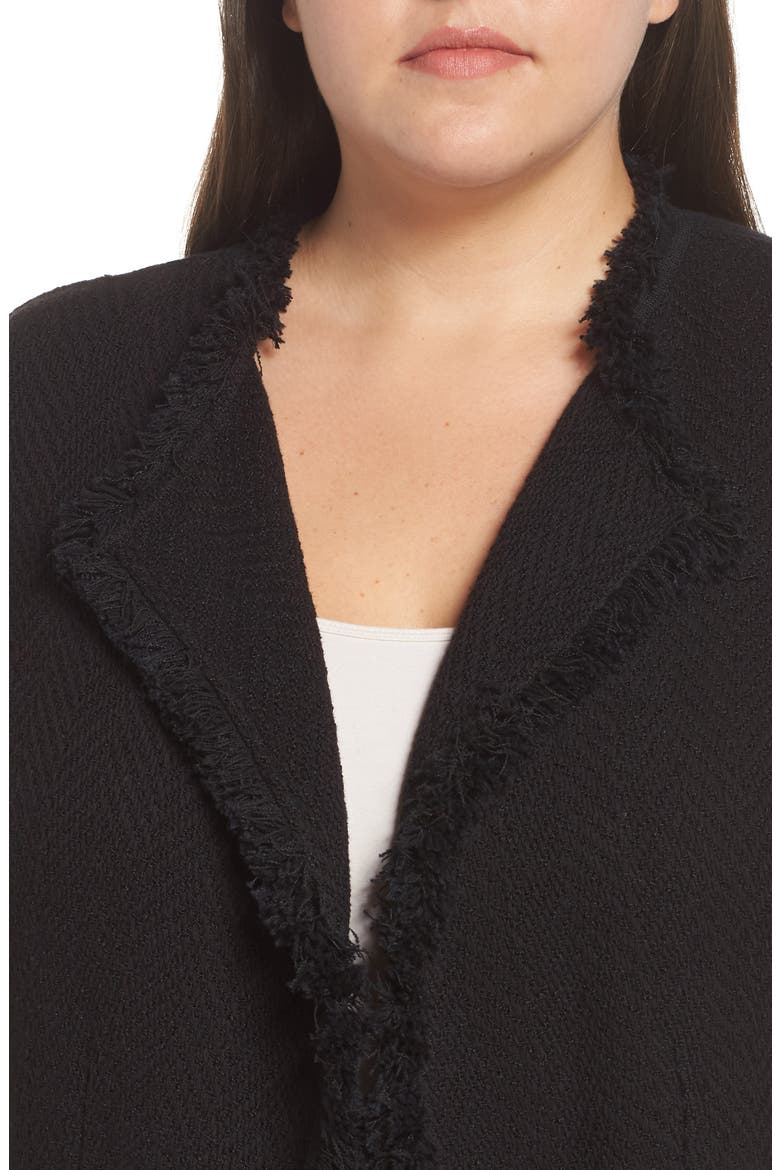 Fringe Mix Knit Jacket, Alternate, color, BLACK ONYX