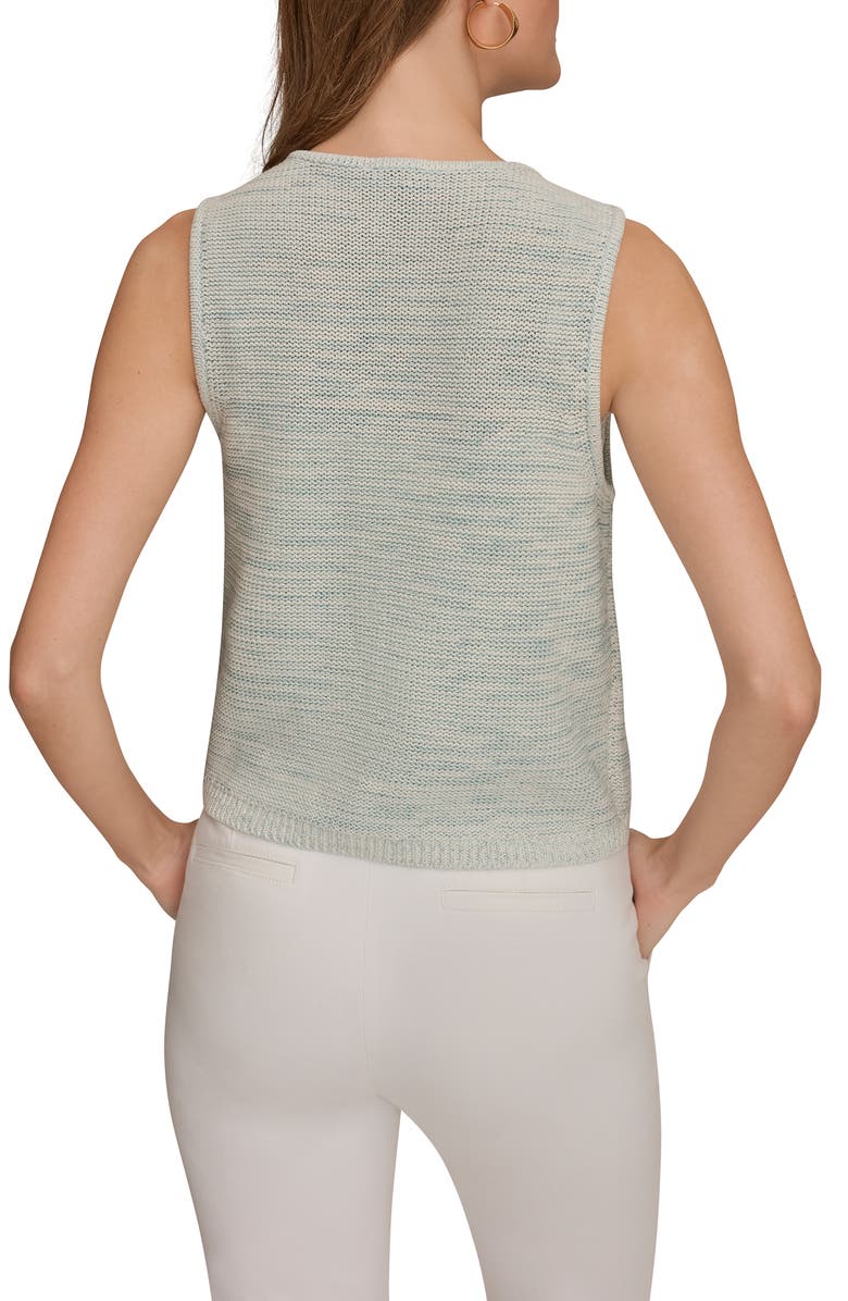 Donna Karan New York Sleeveless Space Dye Cotton Blend Vest, Alternate, color, Skylight