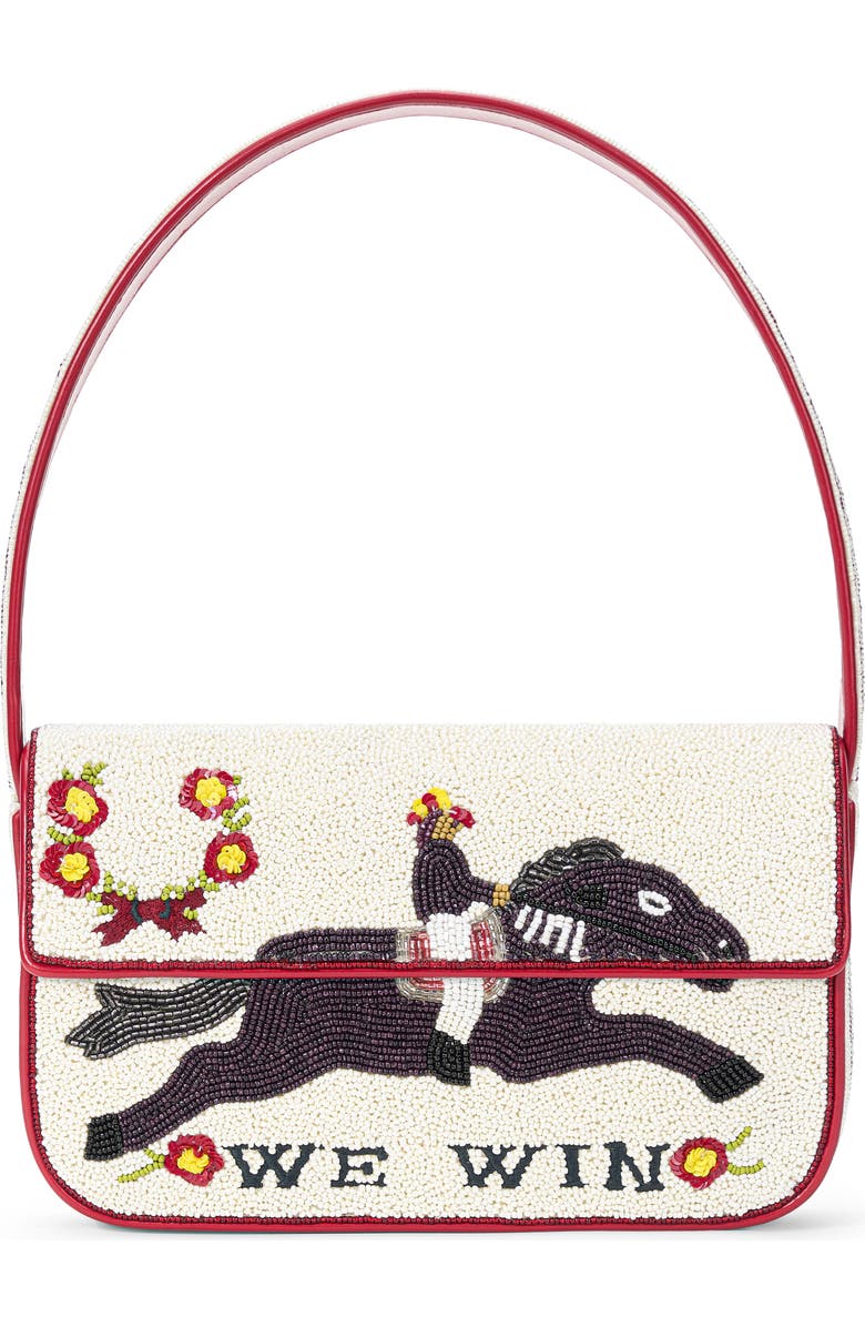 STAUD Tommy Beaded Shoulder Bag, Main, color, Derby