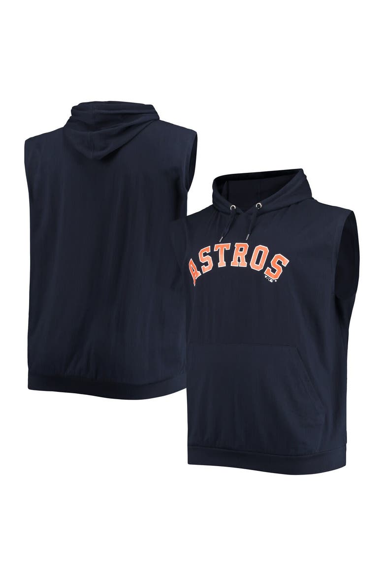 Men's Navy Houston Astros Jersey Muscle Sleeveless Pullover Hoodie, Main, color, Navy