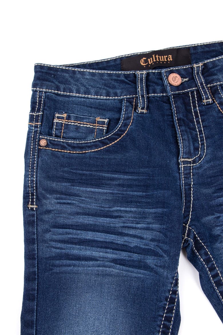 Kids' 5-Pocket Stretch Jeans, Alternate, color, MED BLUE