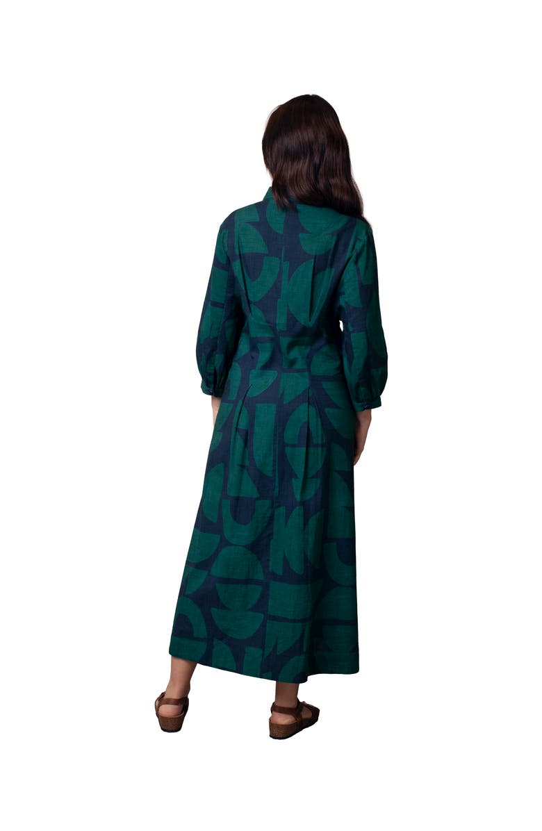 Celtic & Co. Pleat Detail Shirt Dress, Alternate, color, Geo Shapes