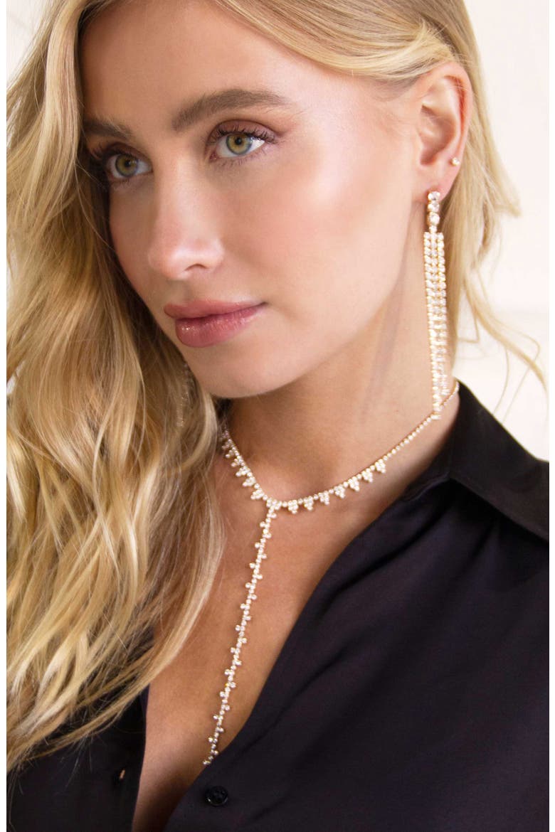Crystal Y-Necklace, Main, color, GOLD