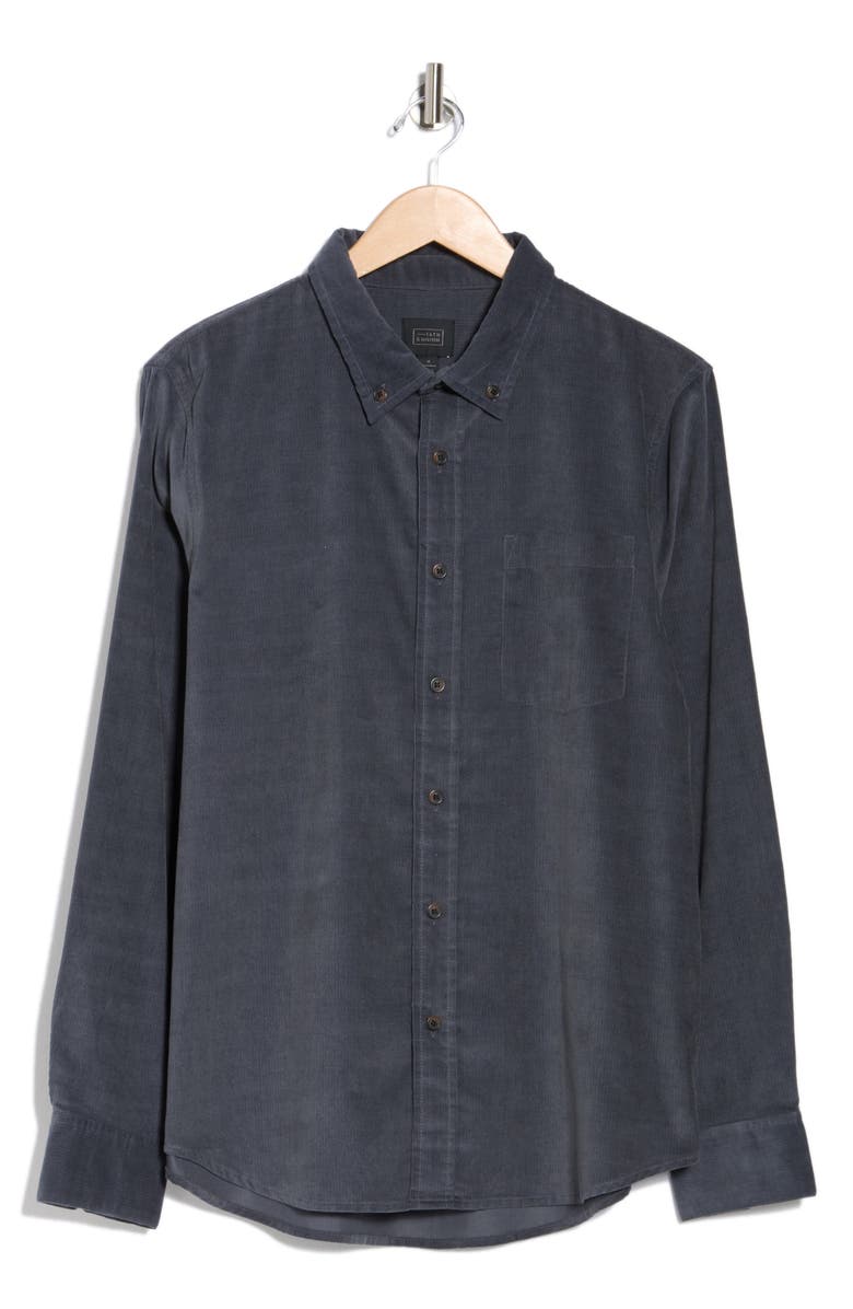 14th & Union Corduroy Button-Down Shirt, Alternate, color, Navy India Ink