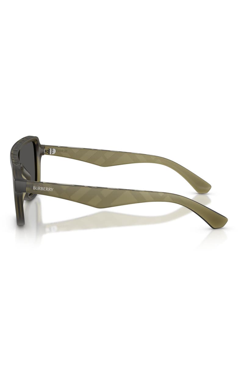 Burberry 128mm Pilot Sunglasses, Alternate, color, Matte Green / Dark Grey