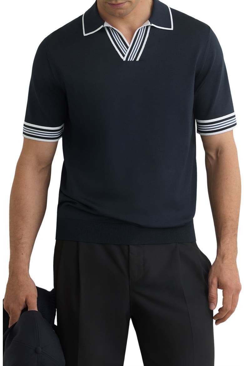 Poole Tipped Polo, Main, color, NAVY