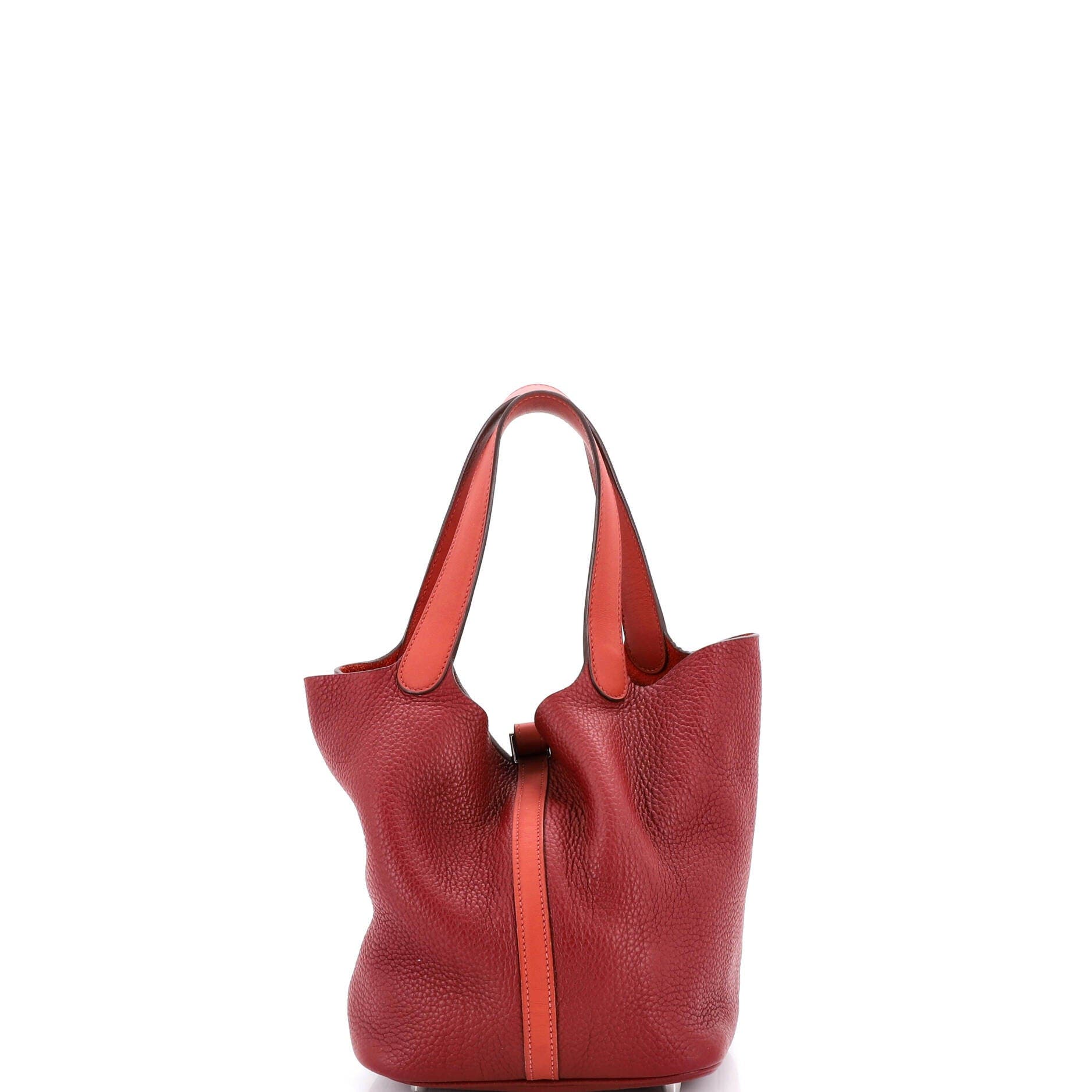 Pre-Owned Hermes Picotin Lock Bag Bicolor Clemence MM, Alternate, color, Rouge H