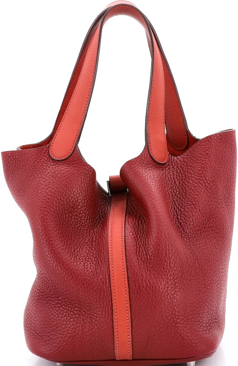 Pre-Owned Hermes Picotin Lock Bag Bicolor Clemence MM, Alternate, color, Rouge H