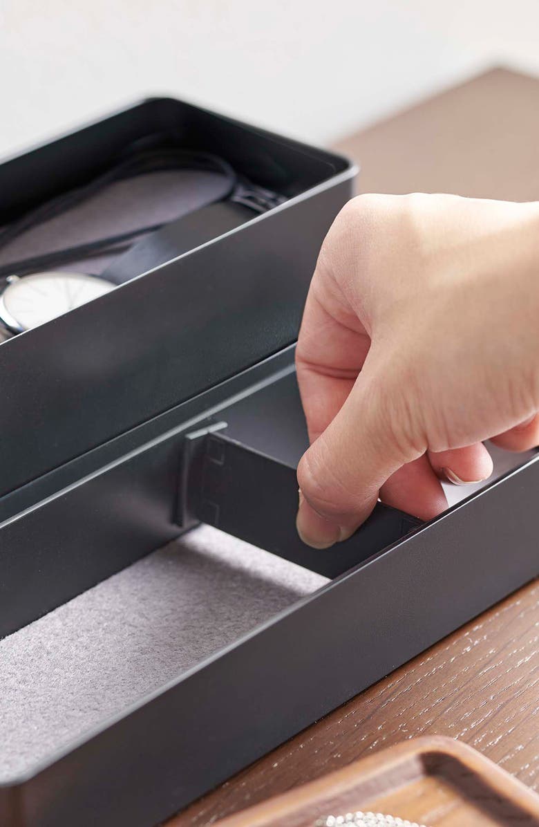 Yamazaki 3-Tier Accessory/Watch Box, Alternate, color, Black