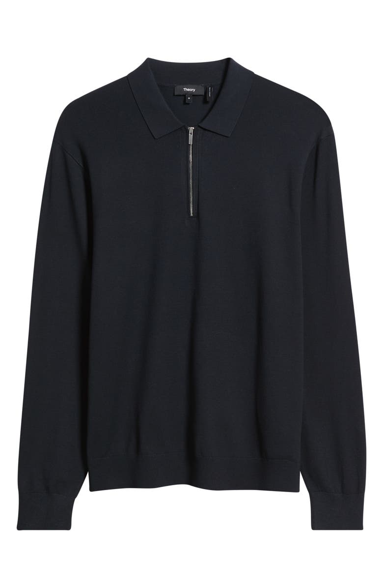 Theory Long Sleeve Quarter Zip Polo Sweater, Alternate, color, Dark Eclipse