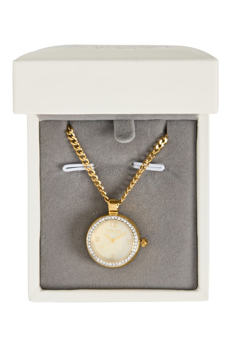 Mini Watch Pendant Necklace, 22.5mm, Alternate, color, GOLD