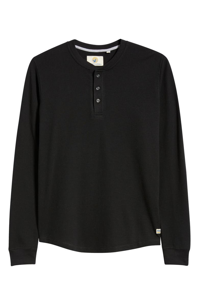 James Campbell Calico Waffle Stitch Henley, Alternate, color, Black