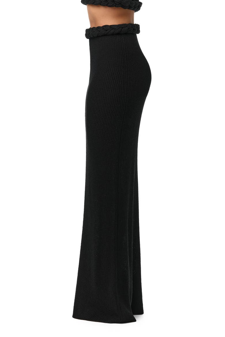 Braided Waist Maxi Sweater Skirt, Alternate, color, BLACK
