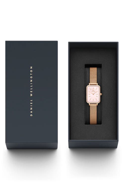 Daniel Wellington Quadro Mesh Strap Watch, 20mm X 26mm In Gold