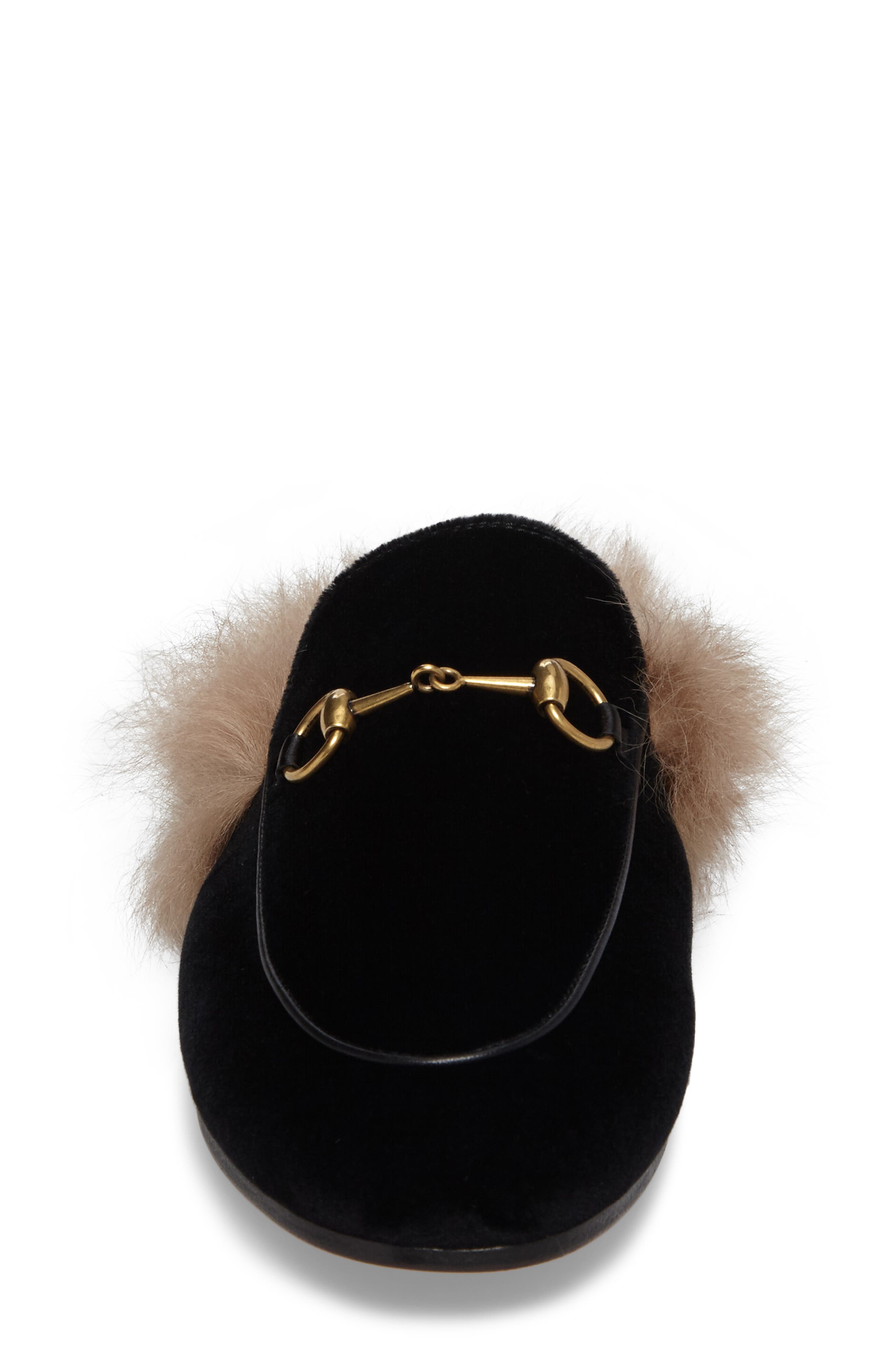 Gucci Princetown Genuine Shearling Mule Loafer, Alternate, color, 