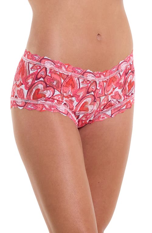 Hanky Panky Printed Signature Lace Boyshorts In Lots Of Love