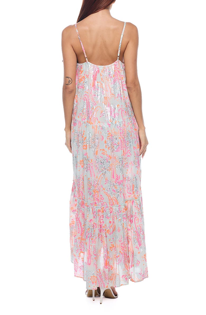 RANEES Tassel Foiled Maxi Sundress, Alternate, color, Pink
